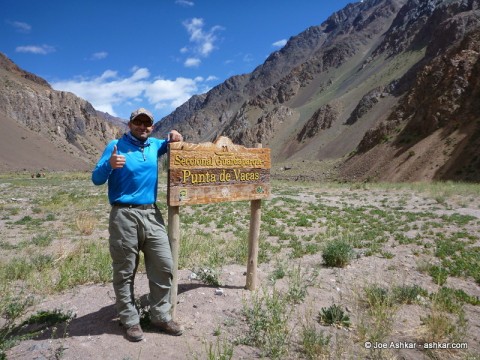 Joe Ashkar at the entrance of the Vacas Valley.