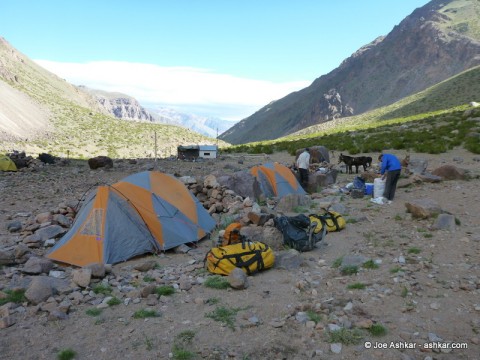 Our Camp in the Vacas Valley.