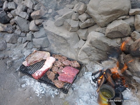 Our carnivorous dinner.