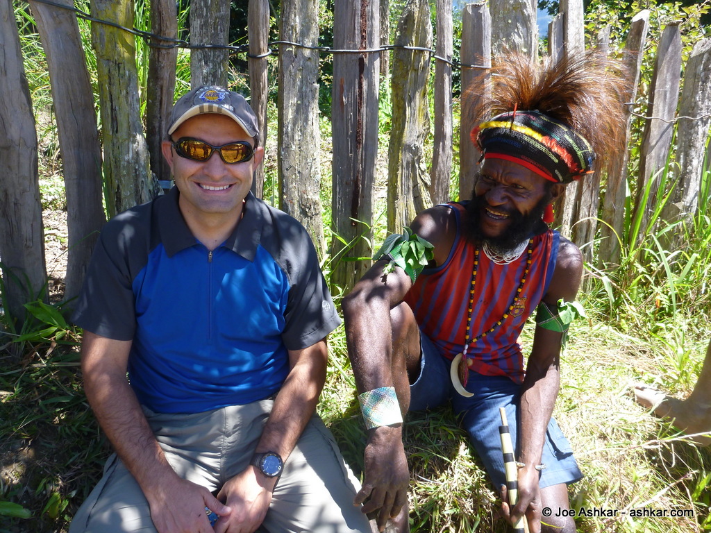 Having a laugh with one of the villagers despite our language barrier.