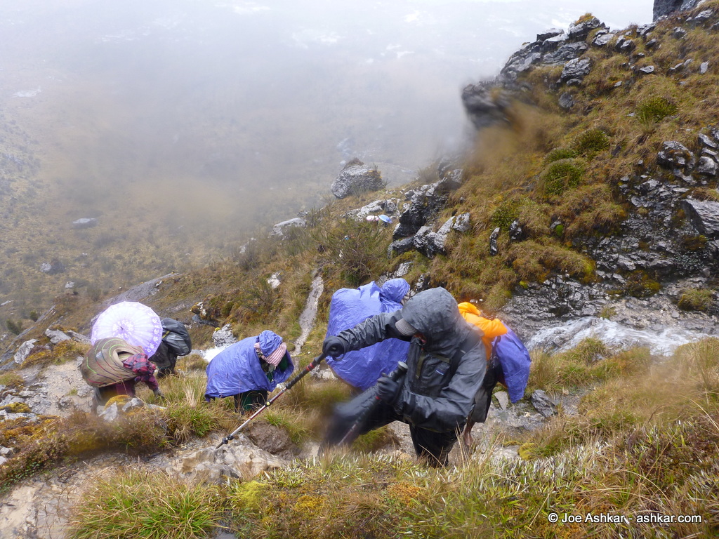 Climbing up to New Zealand Pass.