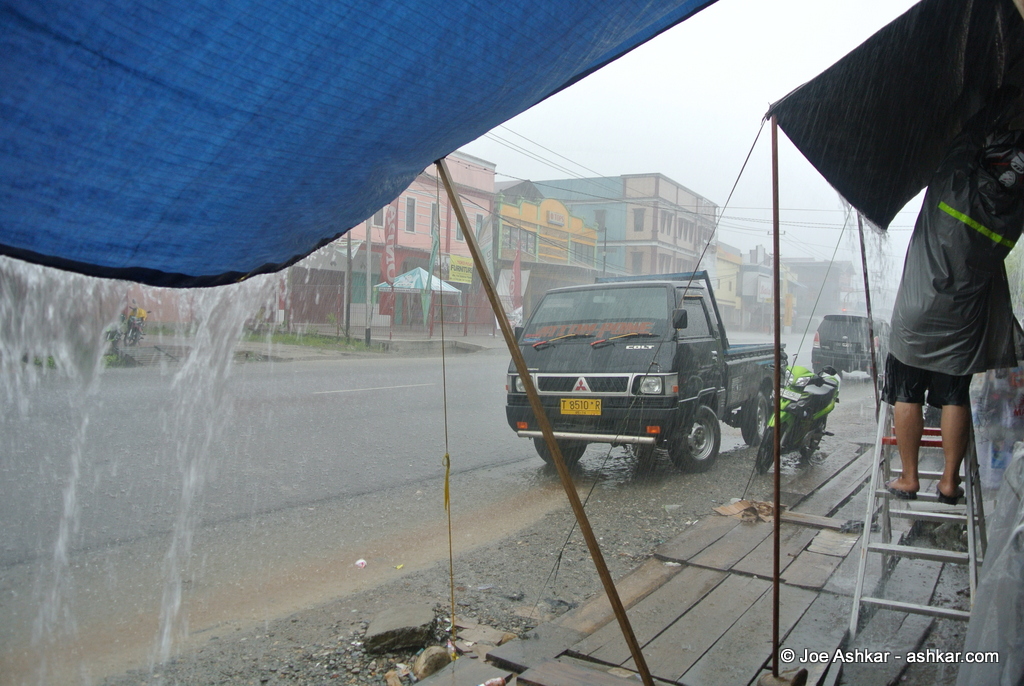Afternoon rain in Timika.