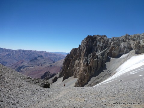 View from Ameghino Col on the way to Camp 2.