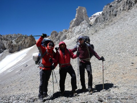 Ari, Joe & Garrett carrying a load to Camp 2.