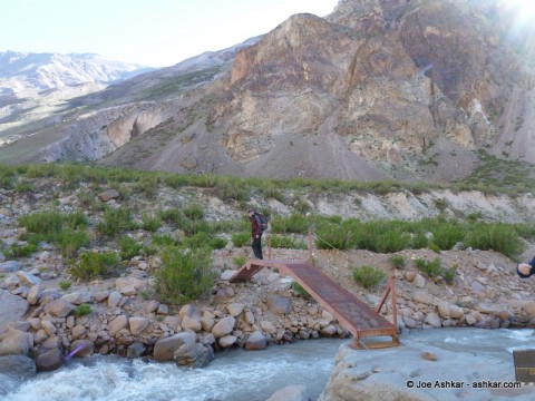 Crossing the Vacas River.