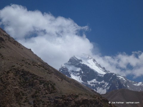 Our first glimpse of Aconcagua.