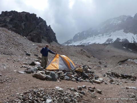 Joe Ashkar at Plaza Argentina / Aconcagua Base Camp.