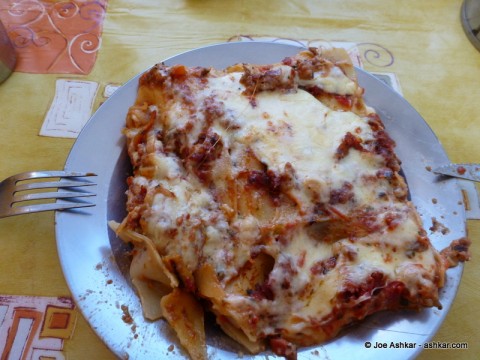 Our delicious meat and vegetables Lasagna dinner.