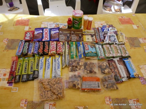 My energy snacks for the next few days at upper camps.