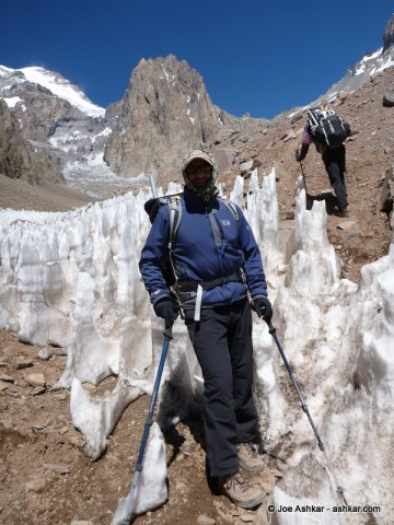 Penitentes on the way to Camp 1.