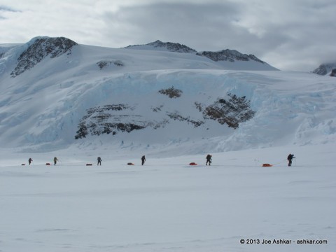 Traveling on the Branscomb Glacier.