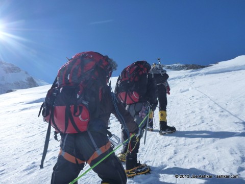Carrying a load to High Camp.