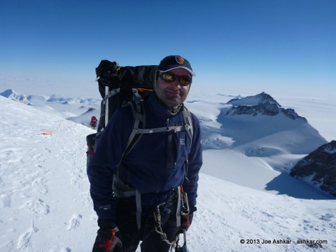 At the top of the fixed lines on the way to High Camp.
