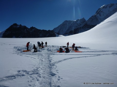 Breaking down Low Camp on Mt. Vinson.