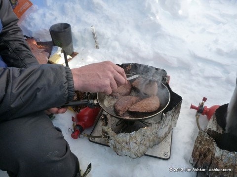 Cooking Burgers.