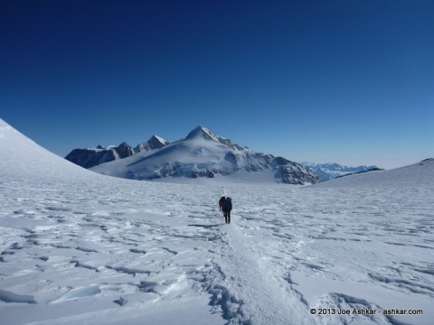 Climbing up the Vinson plateau.