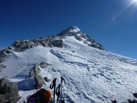 The steep southwest face leading up to Summit Ridge.