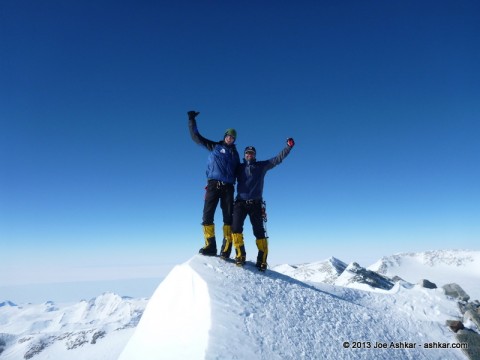 Garrett Madison and Joe Ashkar on the Summit of Mt. Vinson.