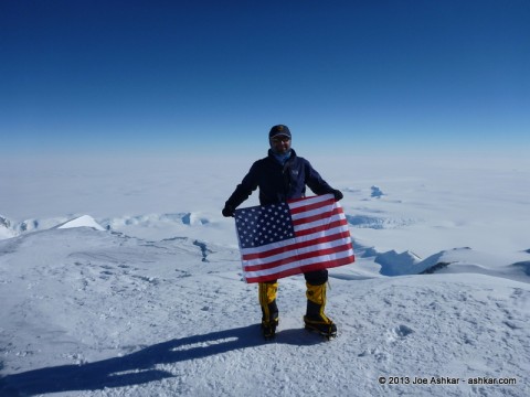 Joe Ashkar on the roof of Antarctica.